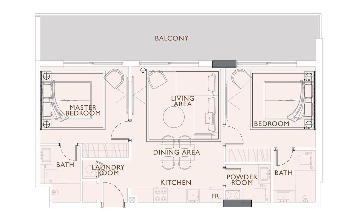 2 bedrooms